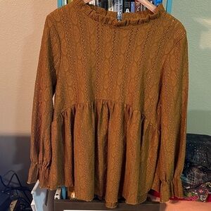 Salt & Bit Long Sleeve Lace Baby Doll Top